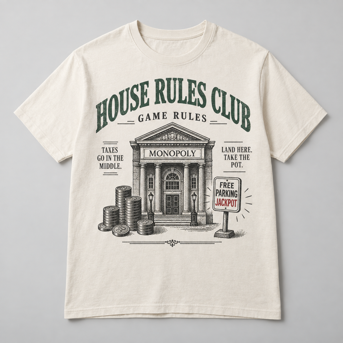 Monopoly Free Parking Jackpot t-shirt mockup