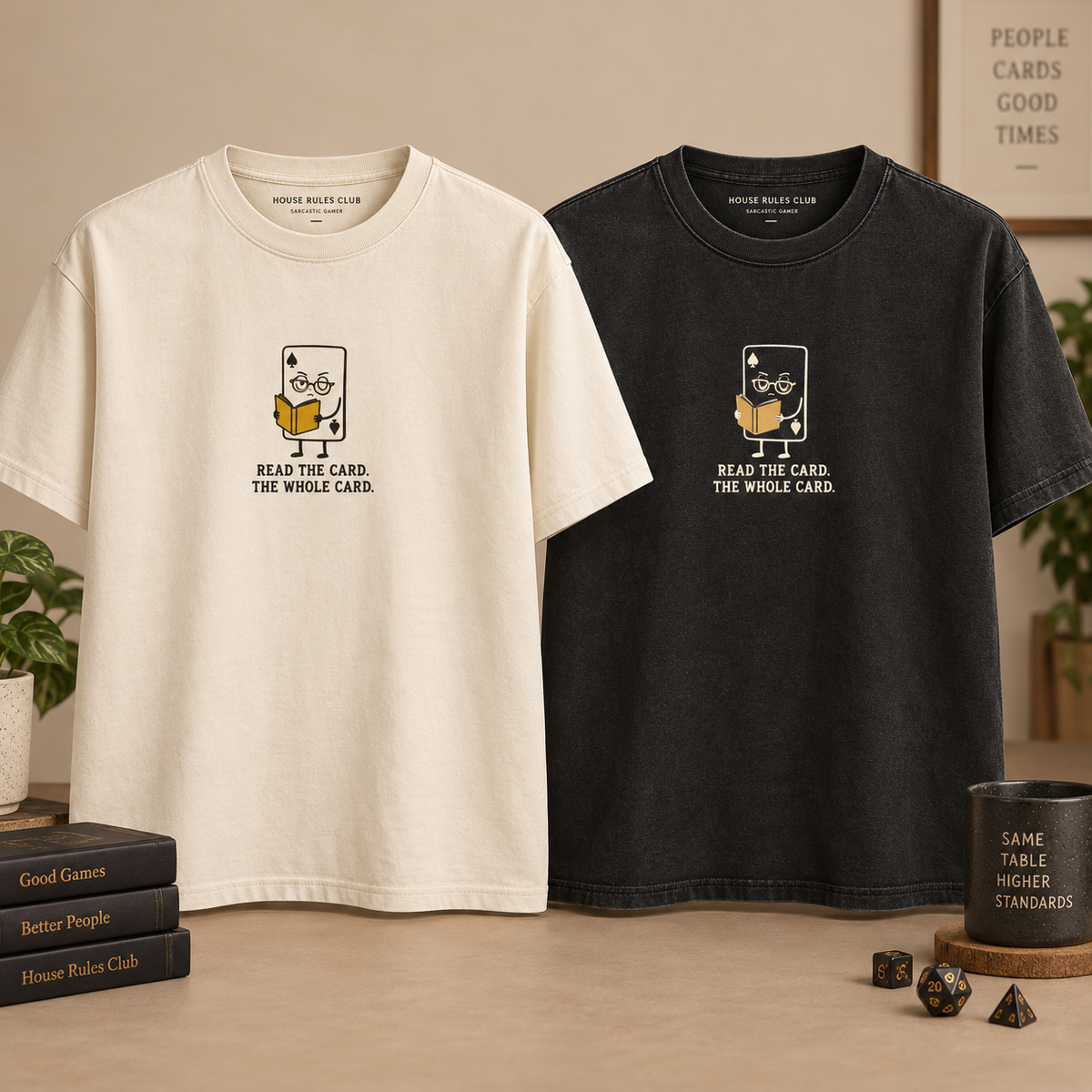 Read the Whole Card T-Shirt concept mockup