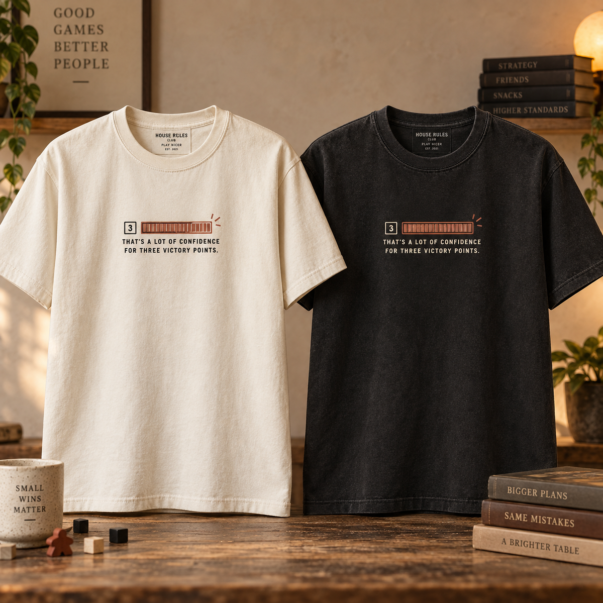 Three Victory Points T-Shirt concept mockup