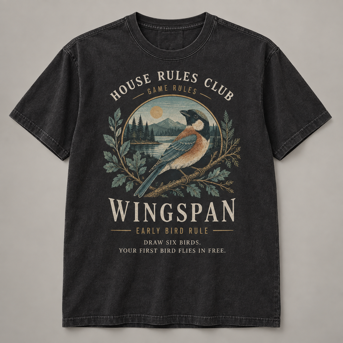 Wingspan Early Bird Rule t-shirt mockup