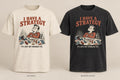 I Have a Strategy T-shirt mockup in Natural/Cream and Washed Black