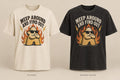 Meep Around and Find Out T-shirt mockup in Natural/Cream and Washed Black